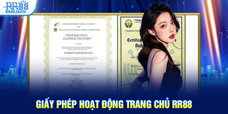 Giấy phép hoạt động trang chủ RR88